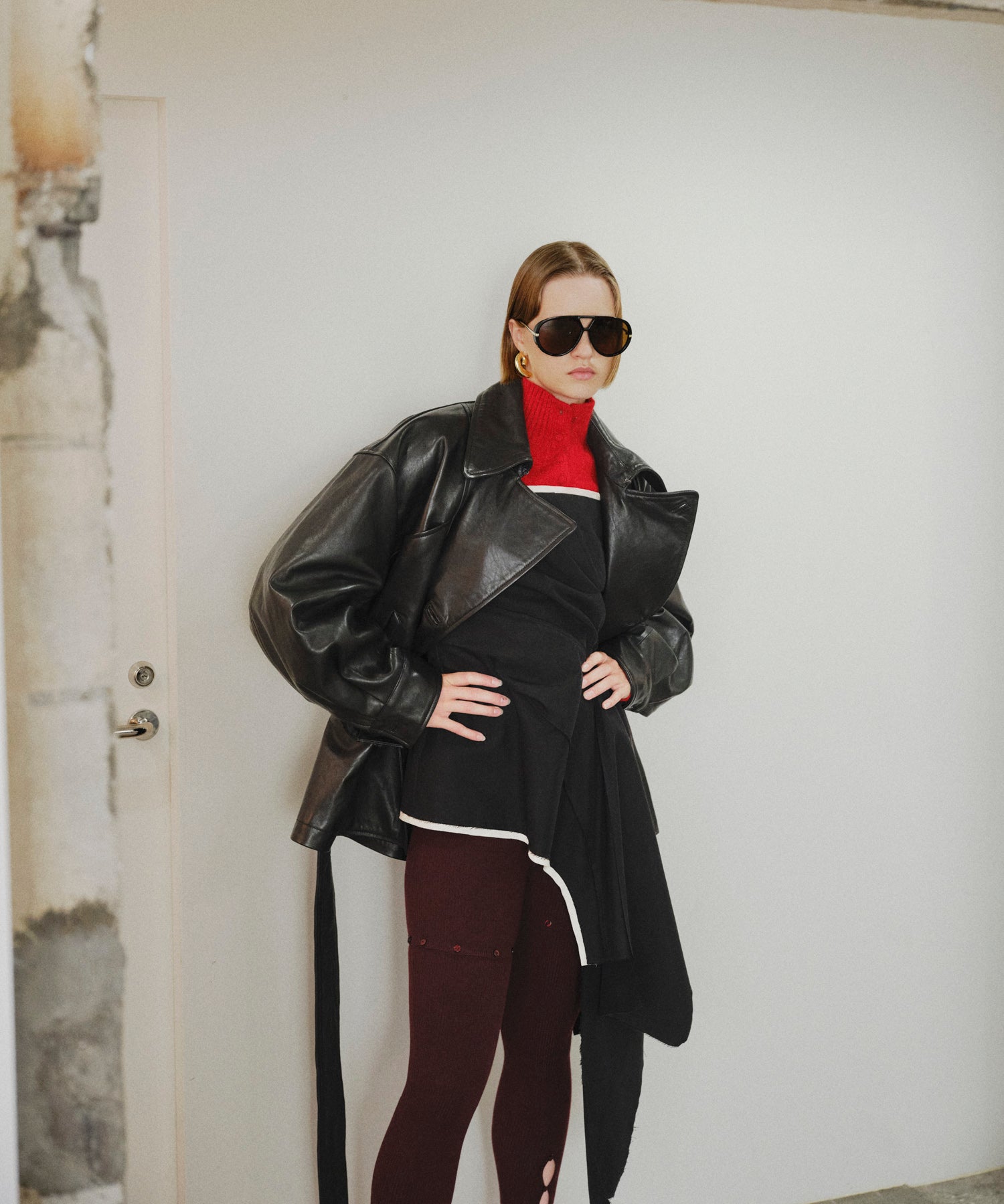 【26AUTUMN PRE-ORDER】Leather Short Trench Coat
