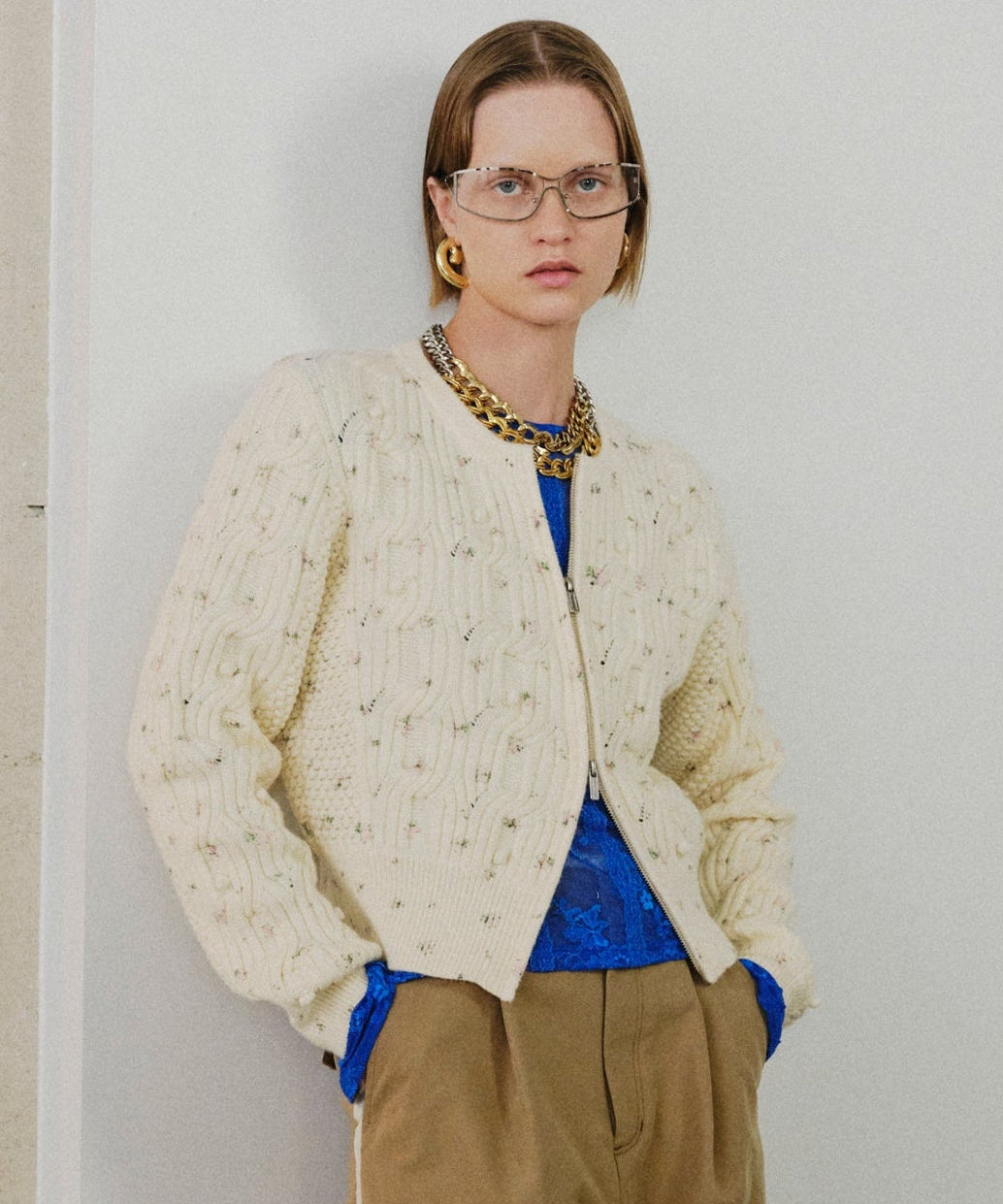 【26AUTUMN PRE-ORDER】Cable Flower Knit Cardigan