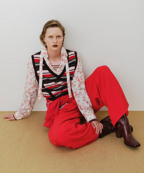 【26AUTUMN PRE-ORDER】Multi-Border Knit Vest