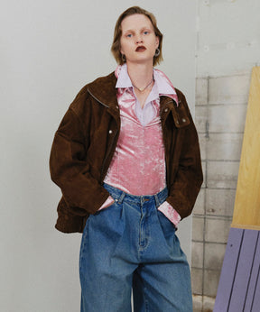 【26AUTUMN PRE-ORDER】Goat Suede Swing Top Blouson