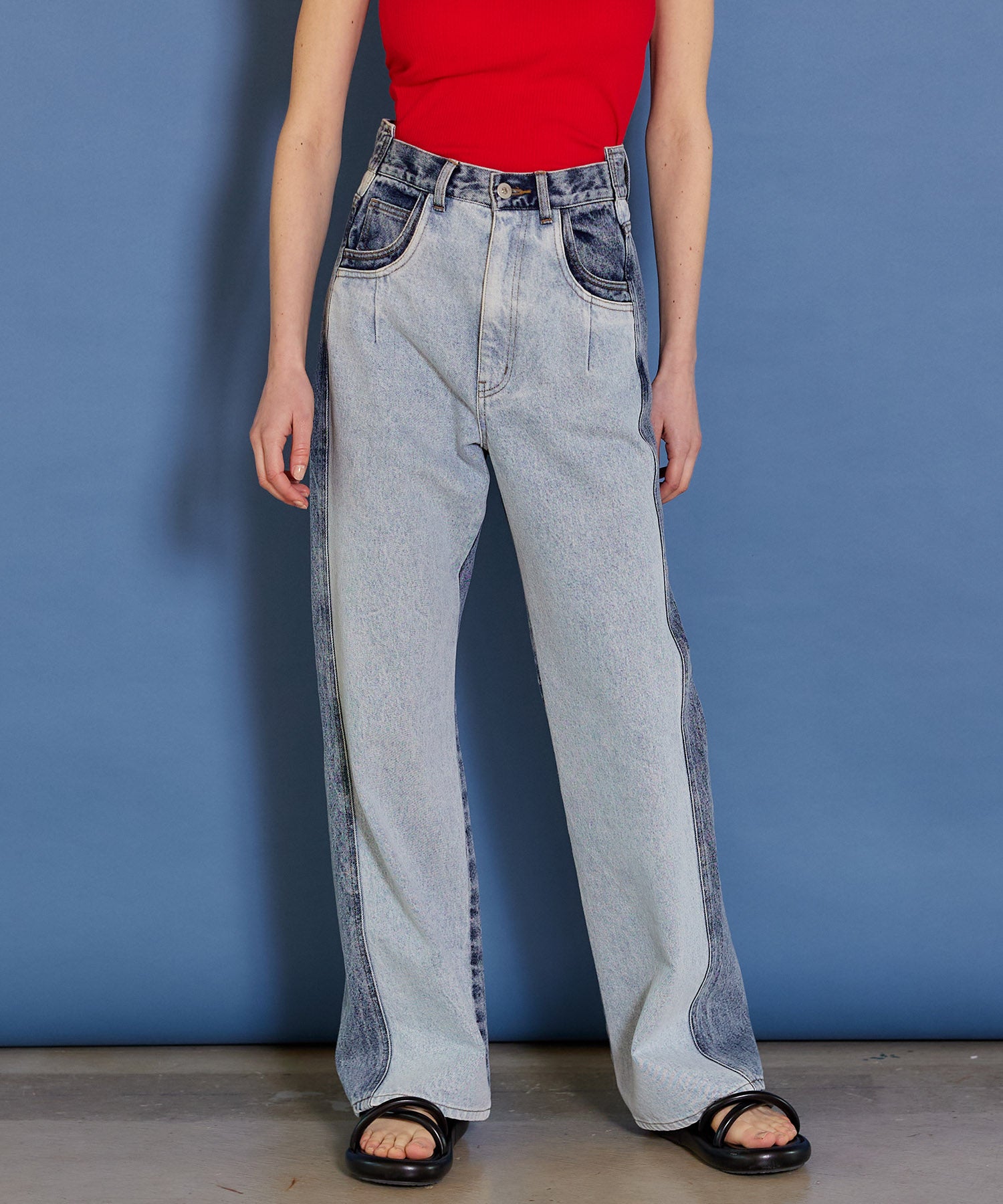 By Color Straight Denim Pants