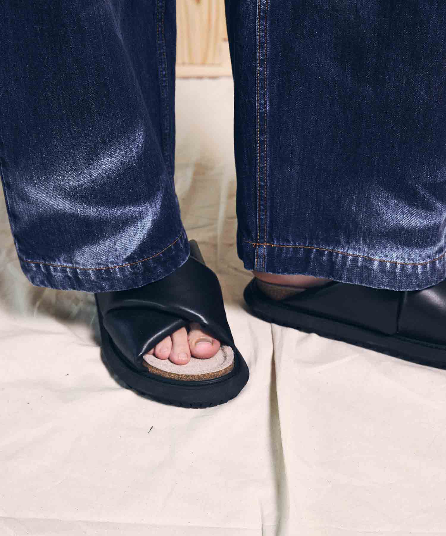 [SALE] [Special Shoes Factory Collaboration] Italian Vibram Sole Cross Strap Sandal Made in Tokyo