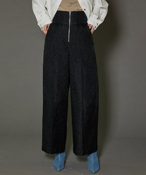 [SALE] Multi Fabric Jacquard Wide Tapered Pants