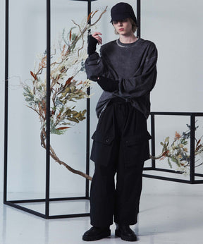 【23AW PRE-ORDER】Tech Different Material Combination Eyelet Wide Cargo Pants