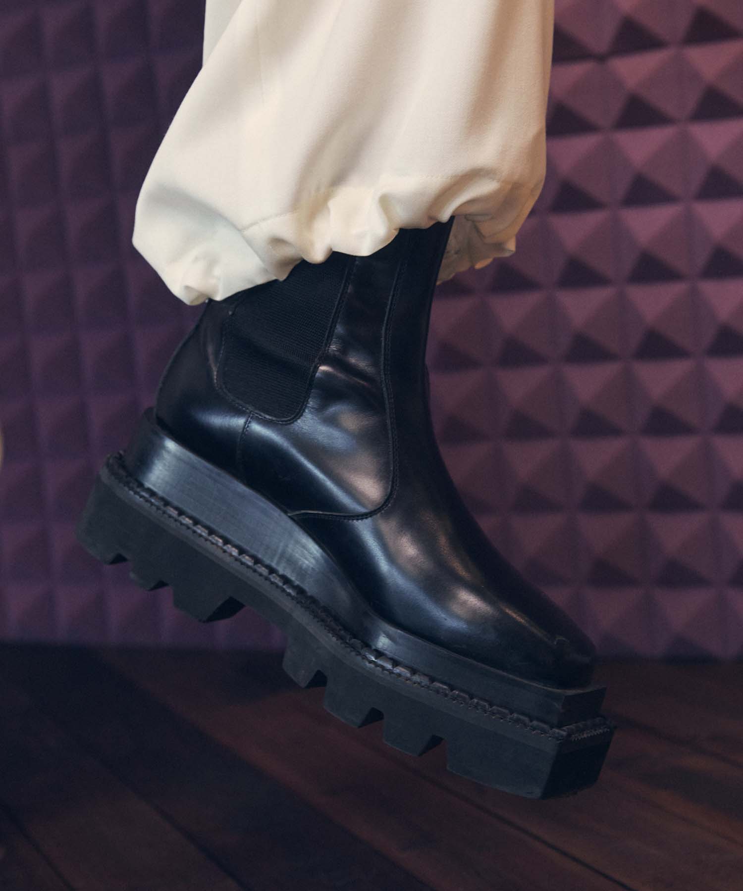 【23AW PRE-ORDER】【SPECIAL SHOES FACTORY COLLABORATION】Tank-Sole Side Gore  Long Boots Made In TOKYO