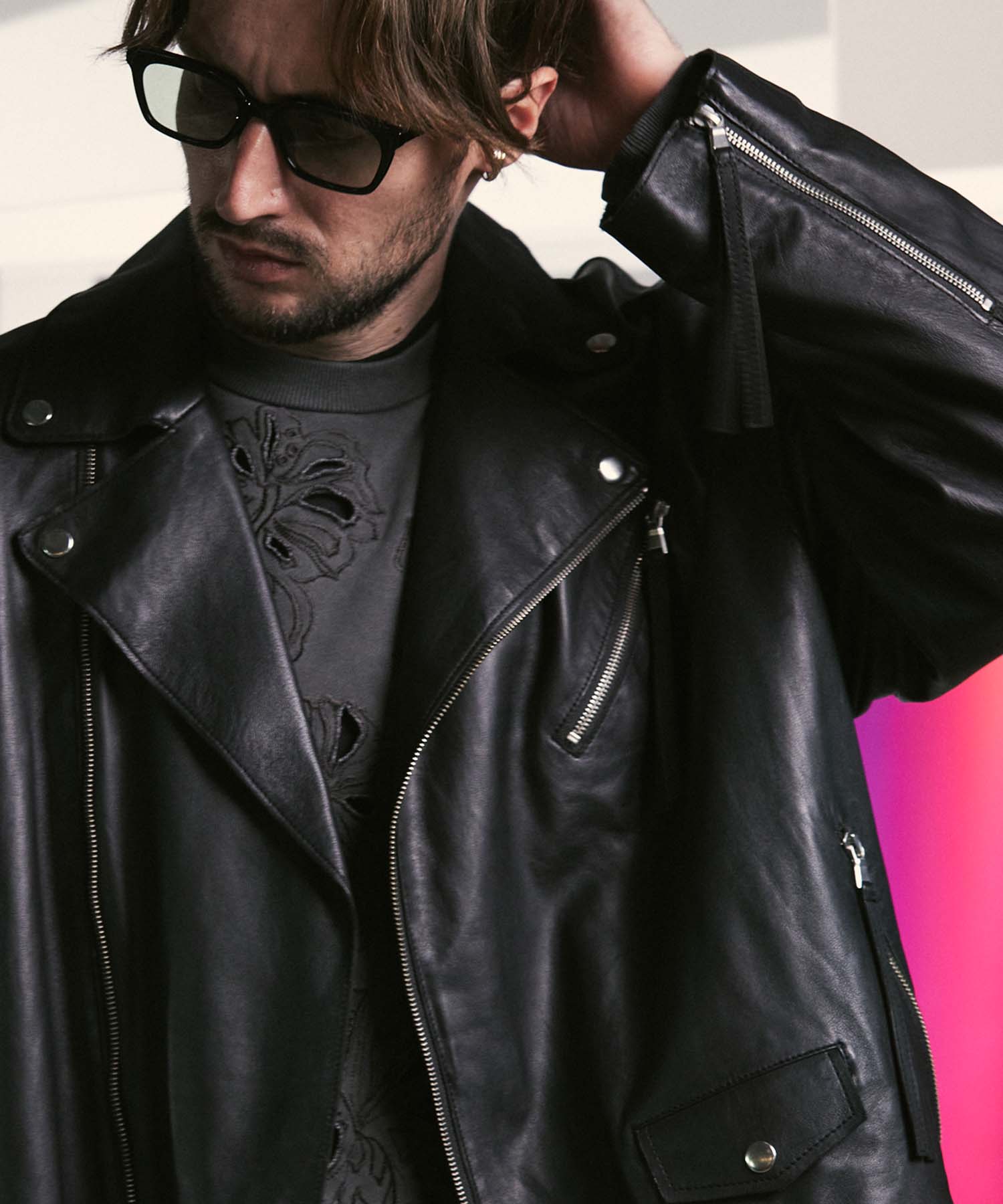 Lamb leather Prime-Over Double Rider Jacket