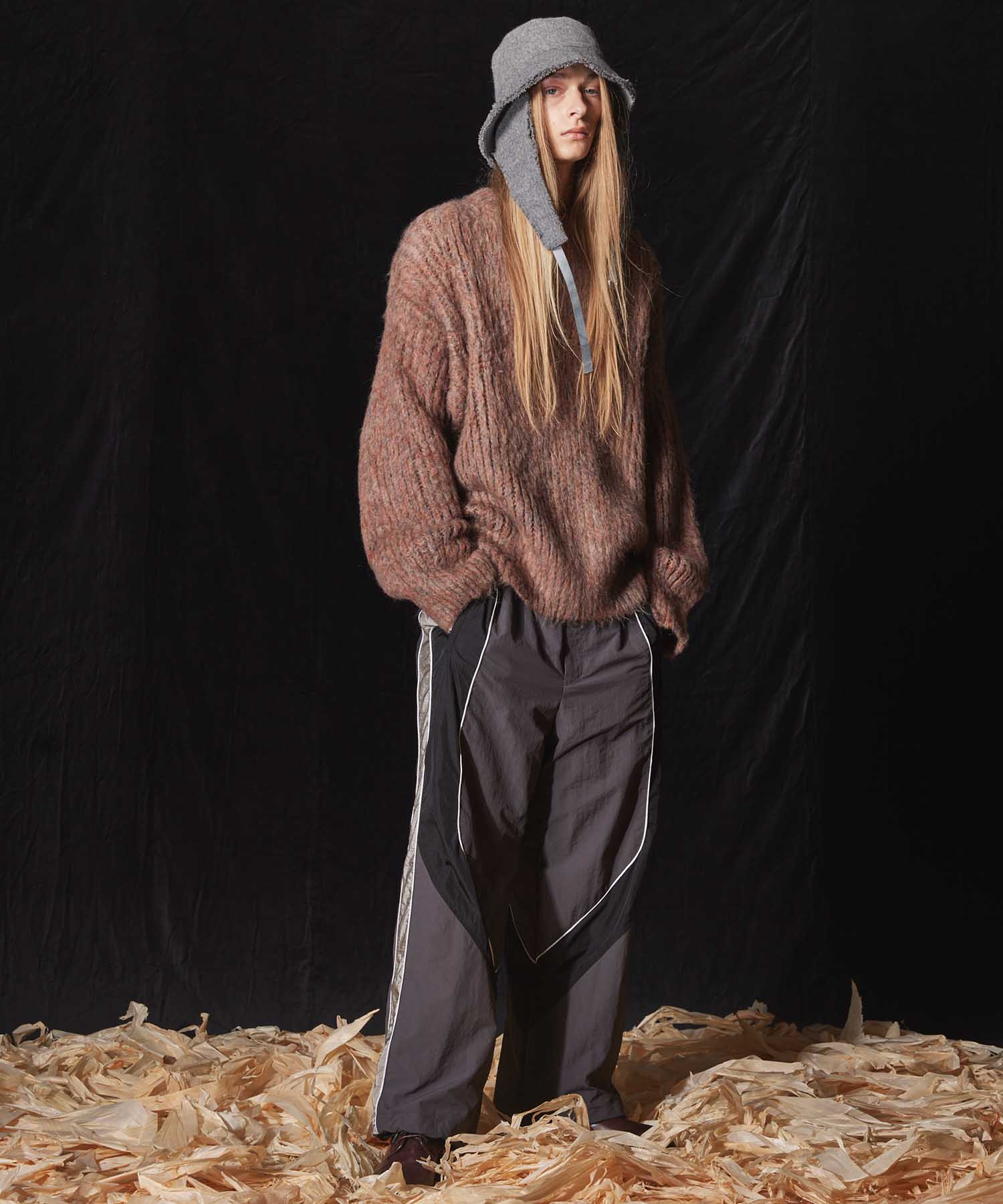 Mourine Brushed Kid Mohair Crew Neck Knit Pullover