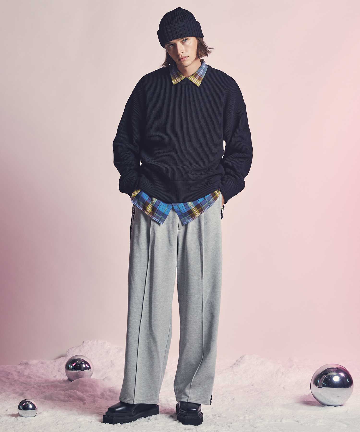 WEB LIMITED】Heavy-Weight Sweat Side Line Prime-Wide Easy Pants