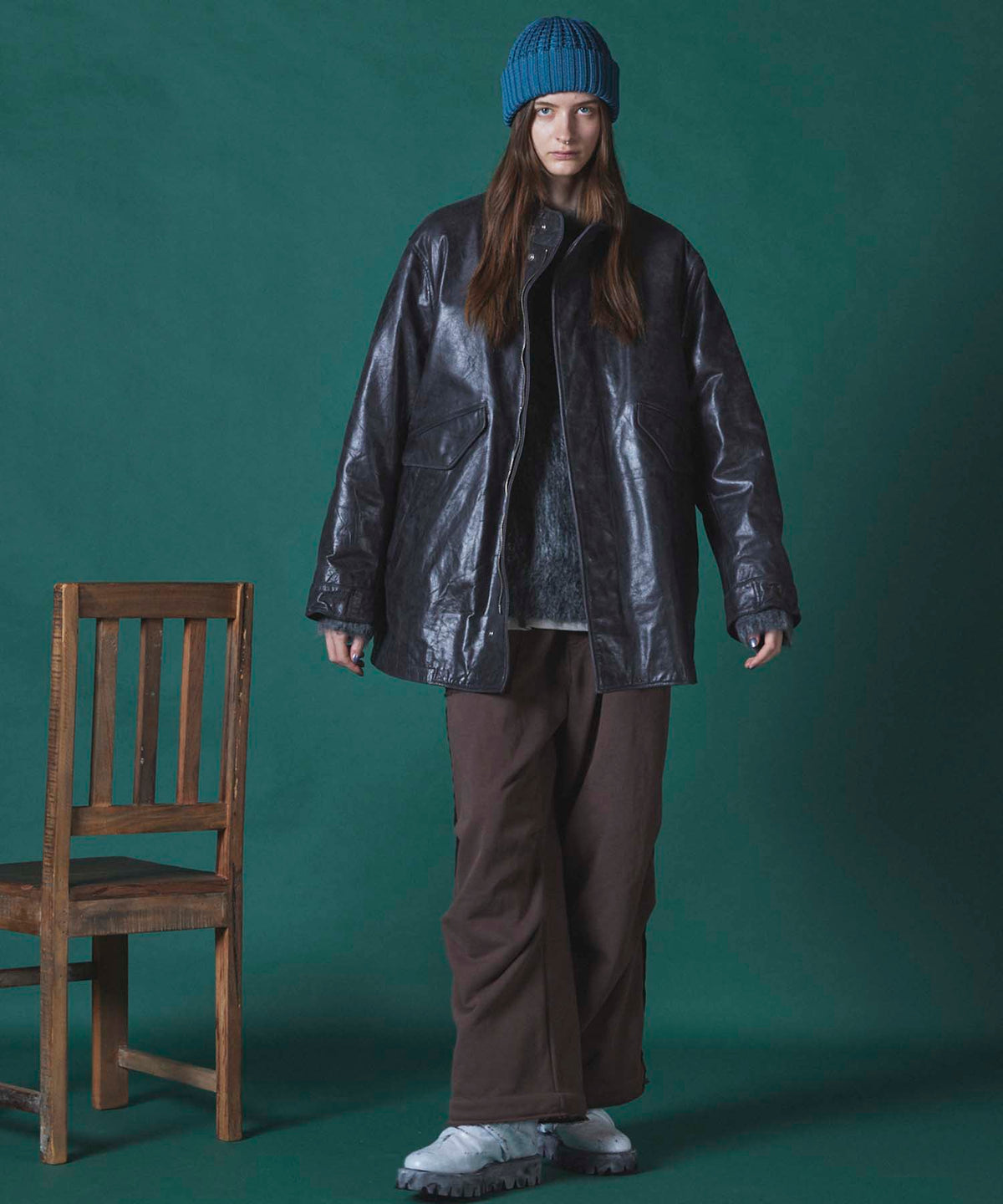 [SALE] Buffalo Crack Leather Dress-Over Short Mods Coat