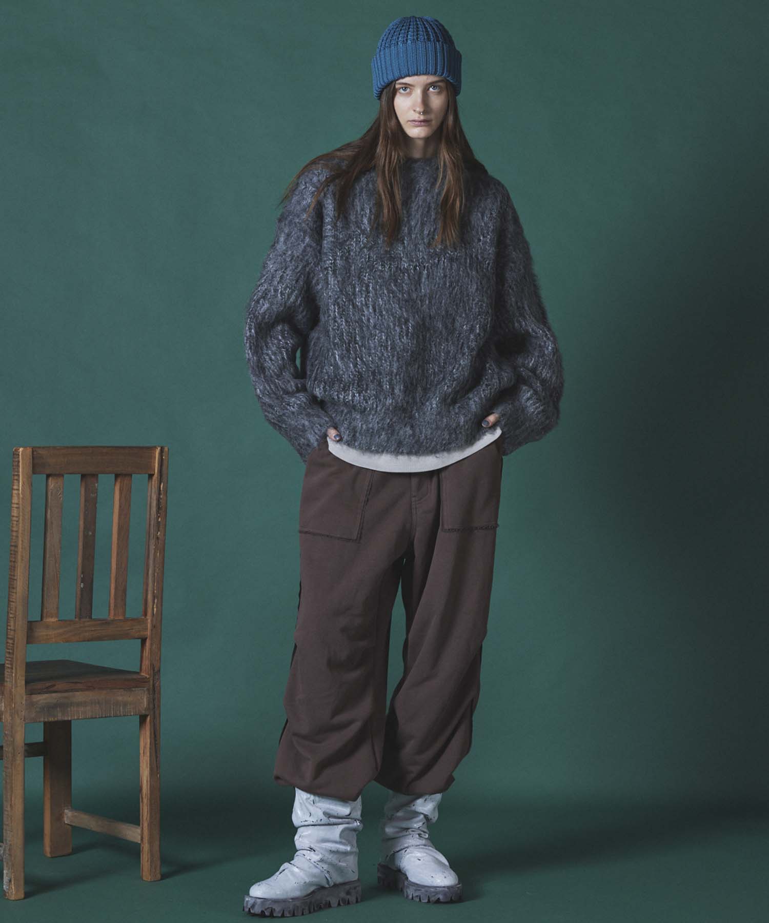 HEAVY-WEIGHT SWEAT SNOW WIDE PANTS