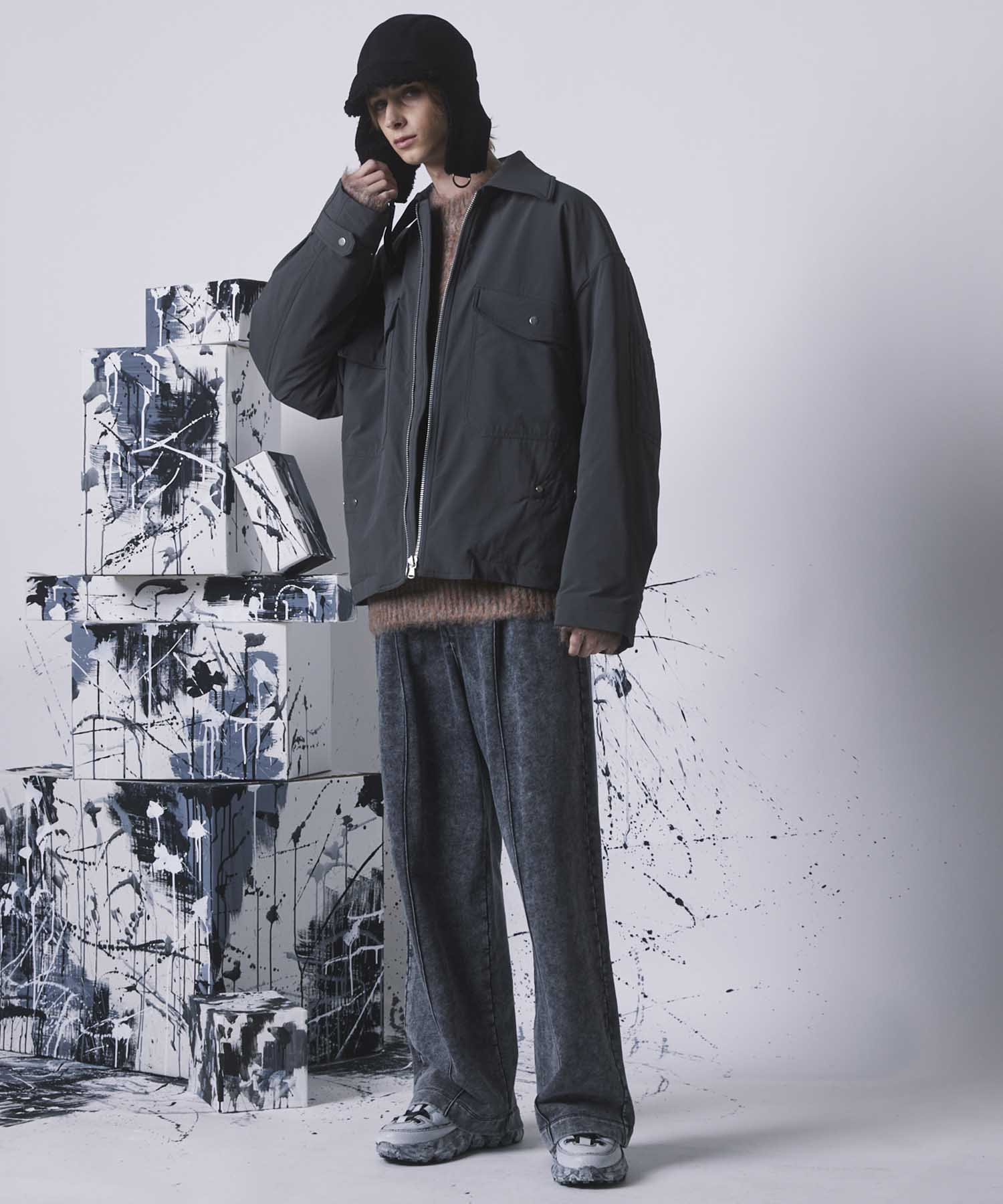[SALE] Chemical Over-Dye Heavy-Weight Sweat Pin TUCK EASY WIDE PANTS