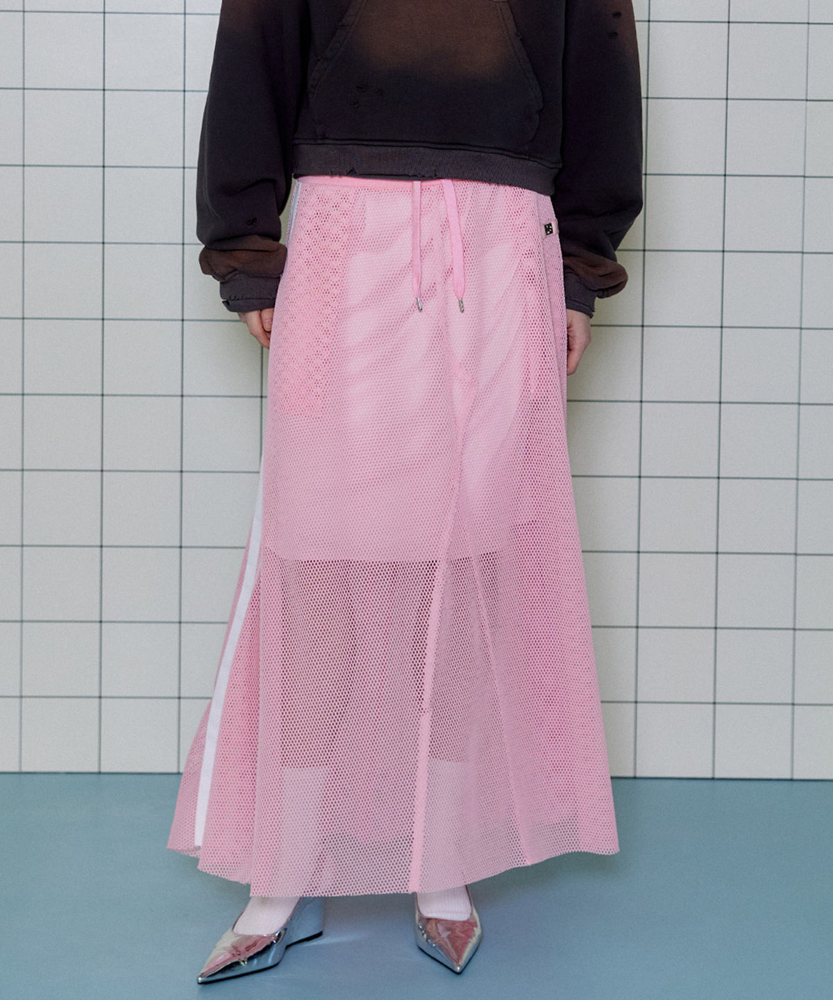 【SALE】Side Line Mesh Skirt