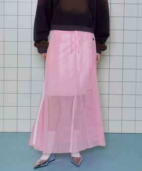 Side Line Mesh Skirt