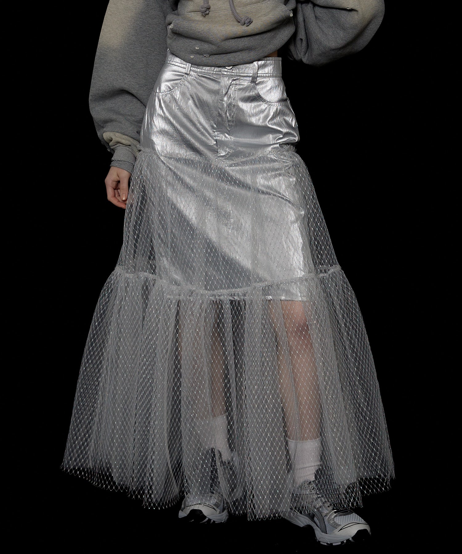 Metallic Hard Tulle Skirt菜々洋服