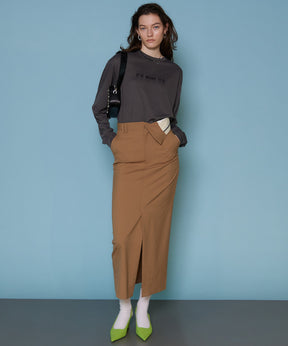 Turnback Waist Tight Maxi Skirt