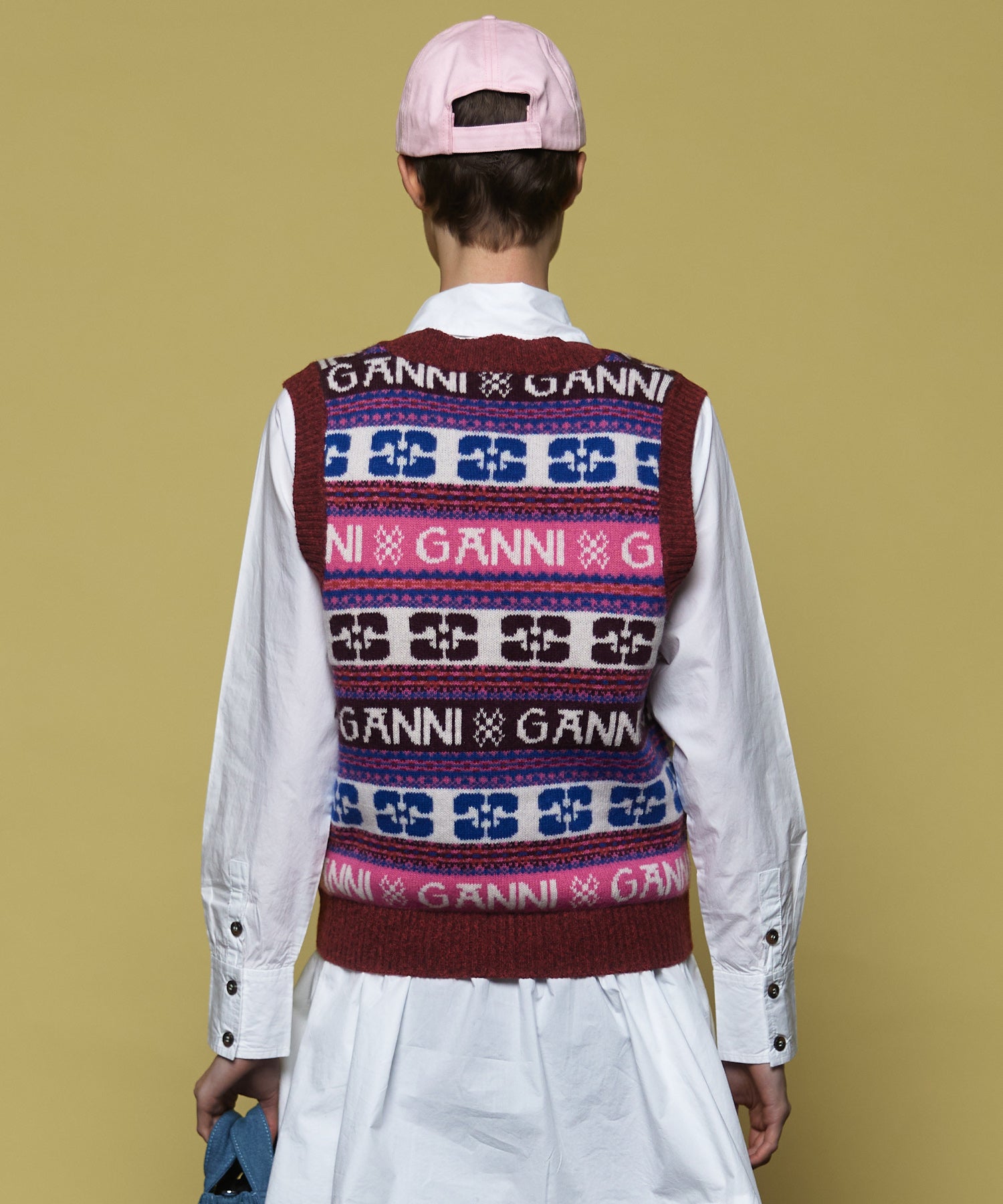 【GANNI】Logo Wool Mix Vest