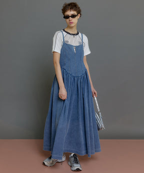 Denim Camisole Maxi One-piece Dress