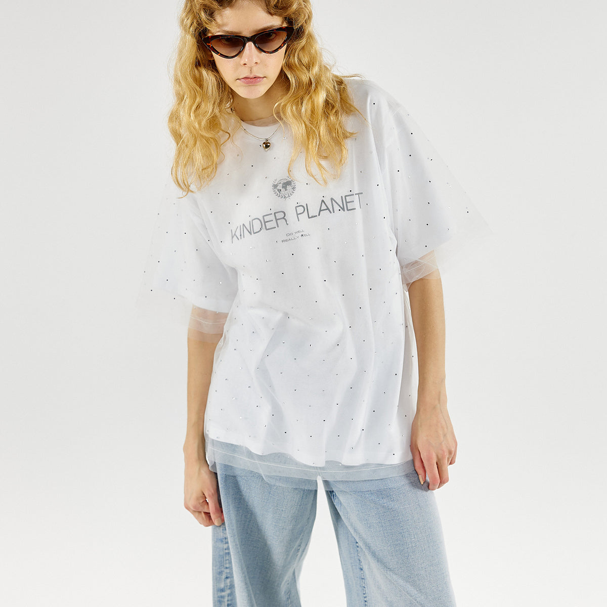 Glitter Tulle Oversized T-shirt 