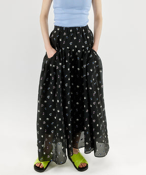 【PRE-ORDER】Floral Pattern Jacquard Voluminous Skirt