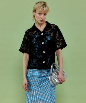 Half Sleeve Lace Fabric Shirt
