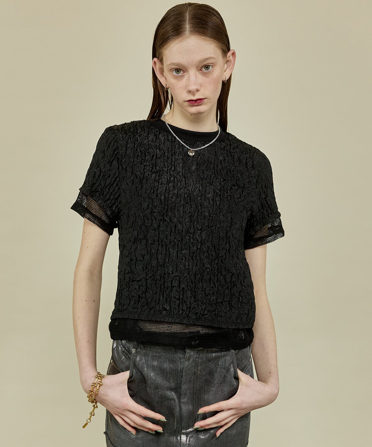 Floating JACQUARD COMPACT TOPS