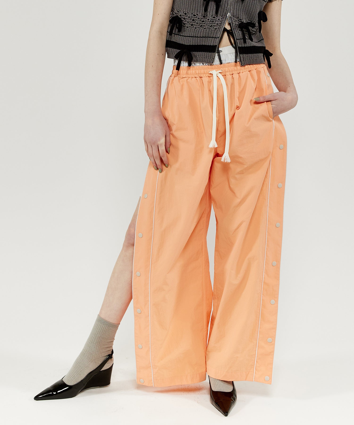 Double Waist Side Button PANTS パンツ・ズボン 新品 Maison SPECIAL ORG レディース 36 BLK 34% 100% Name WOMEN