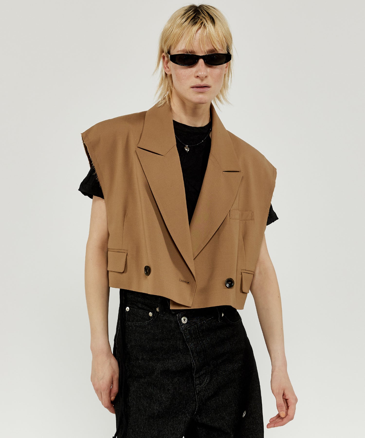 【SALE】Cut-off Short Gilet