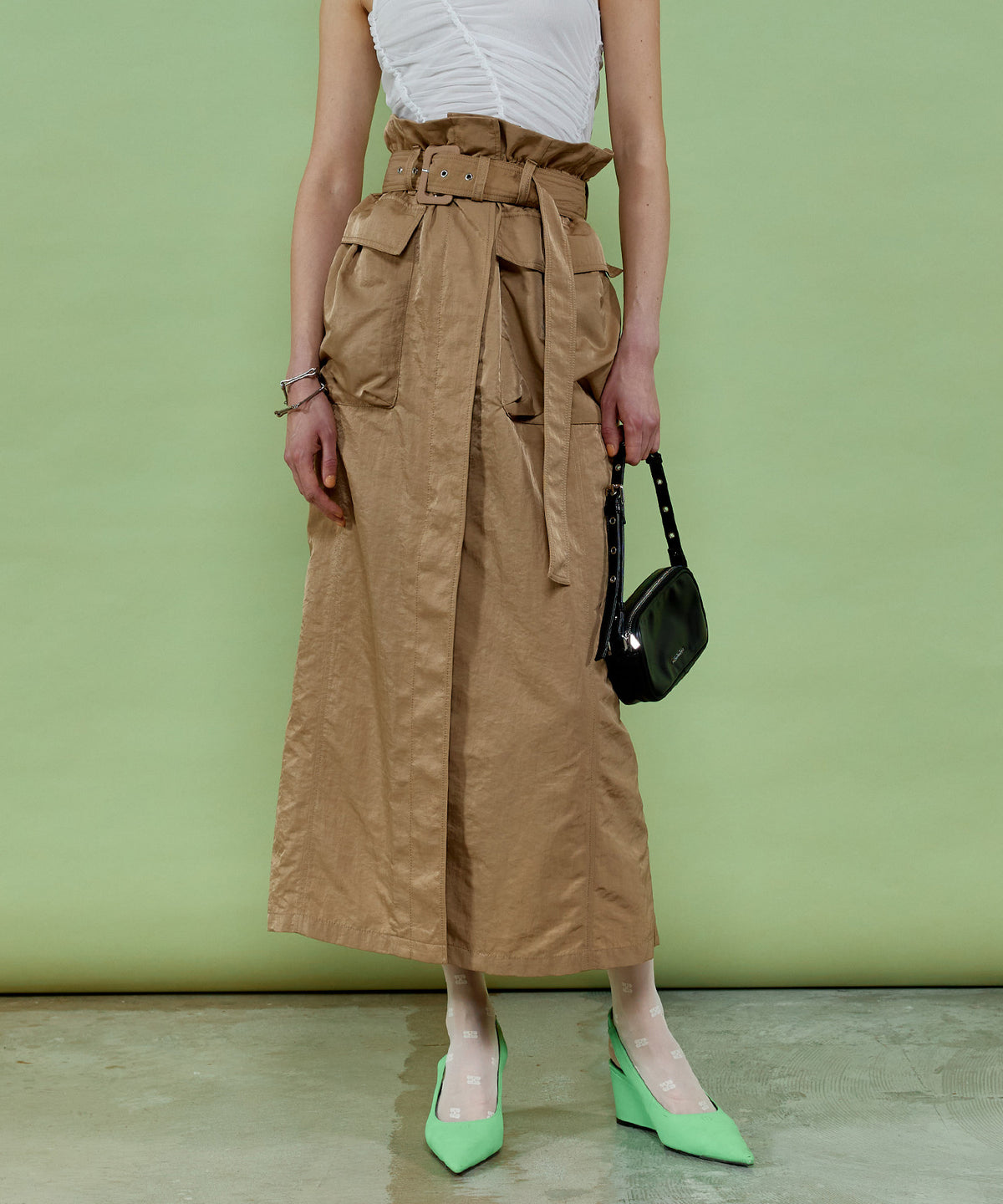 Paper Bag Maxi Skirt