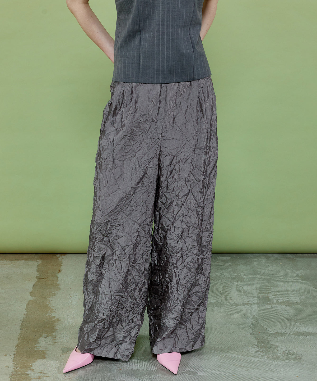【24SUMMER PRE-ORDER】Washer Processing Pleats Easy Pants