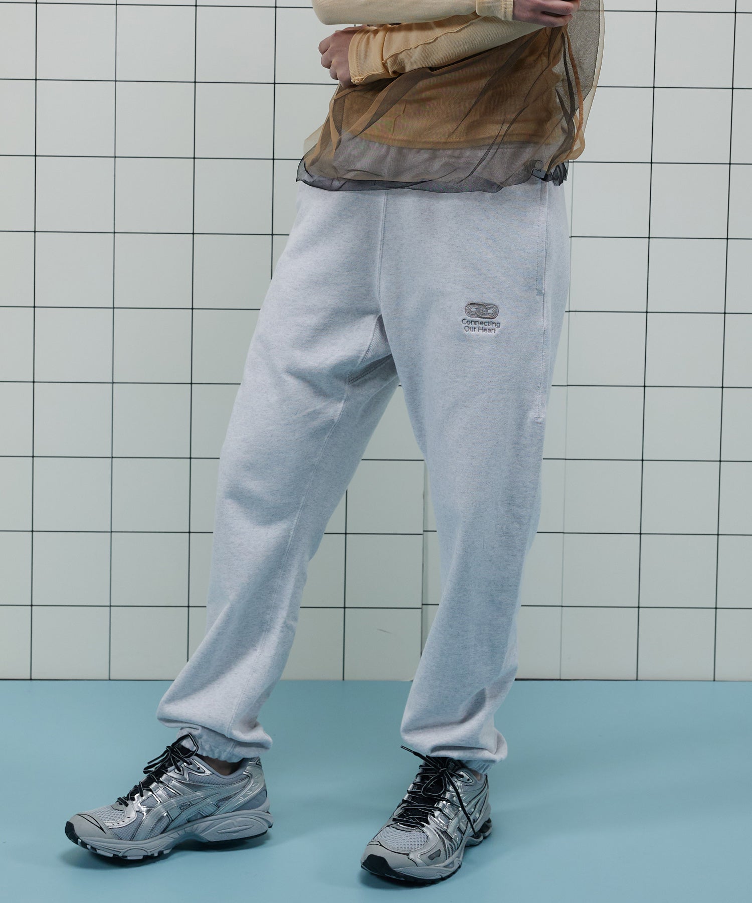 Connecting Embroidery Sweat Pants