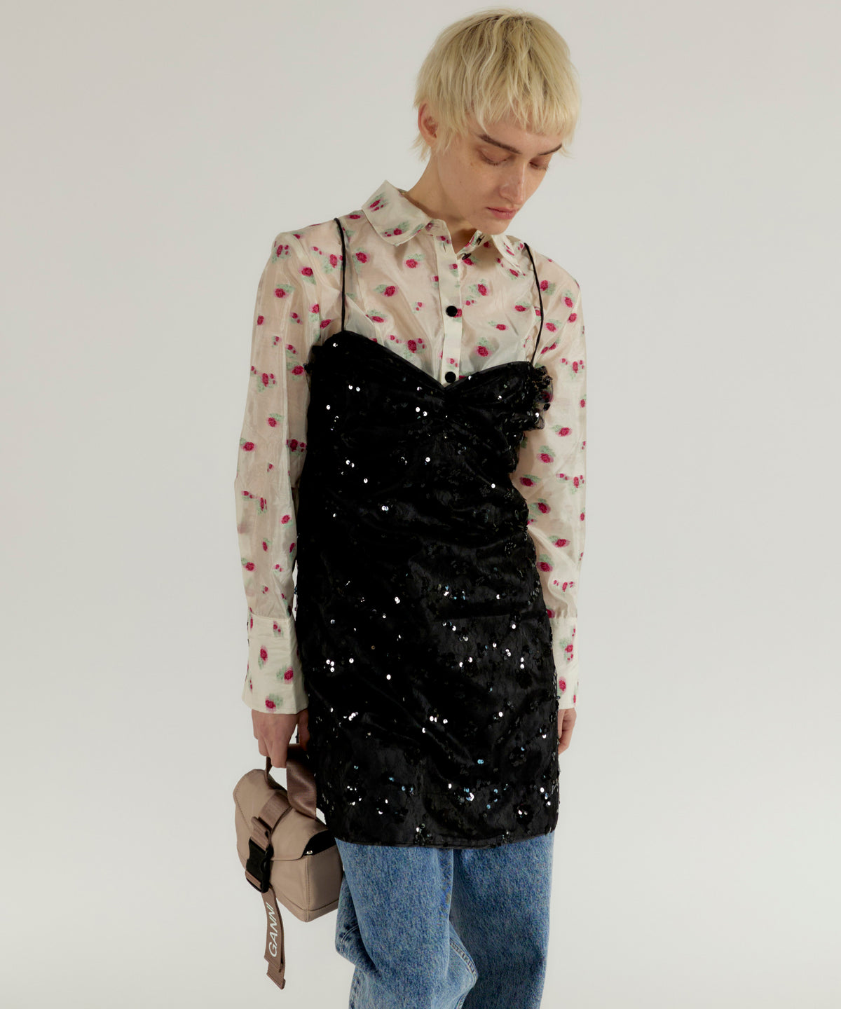 【GANNI】Sequin Lace Mini Dress
