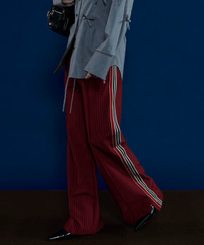 [24Autumn PRE-ORDER] Side LINE JERSEY STRAIGHT PANTS