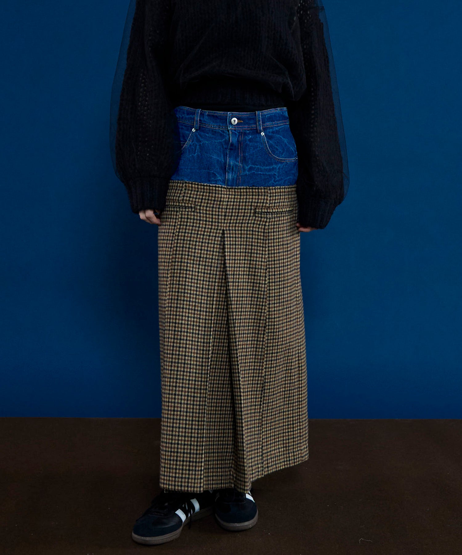 【24AUTUMN PRE-ORDER】Tweed Layered Box Pleated Skirt