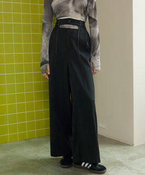 [24Autumn Pre-Order] Front Cut Stitch Wide Pants