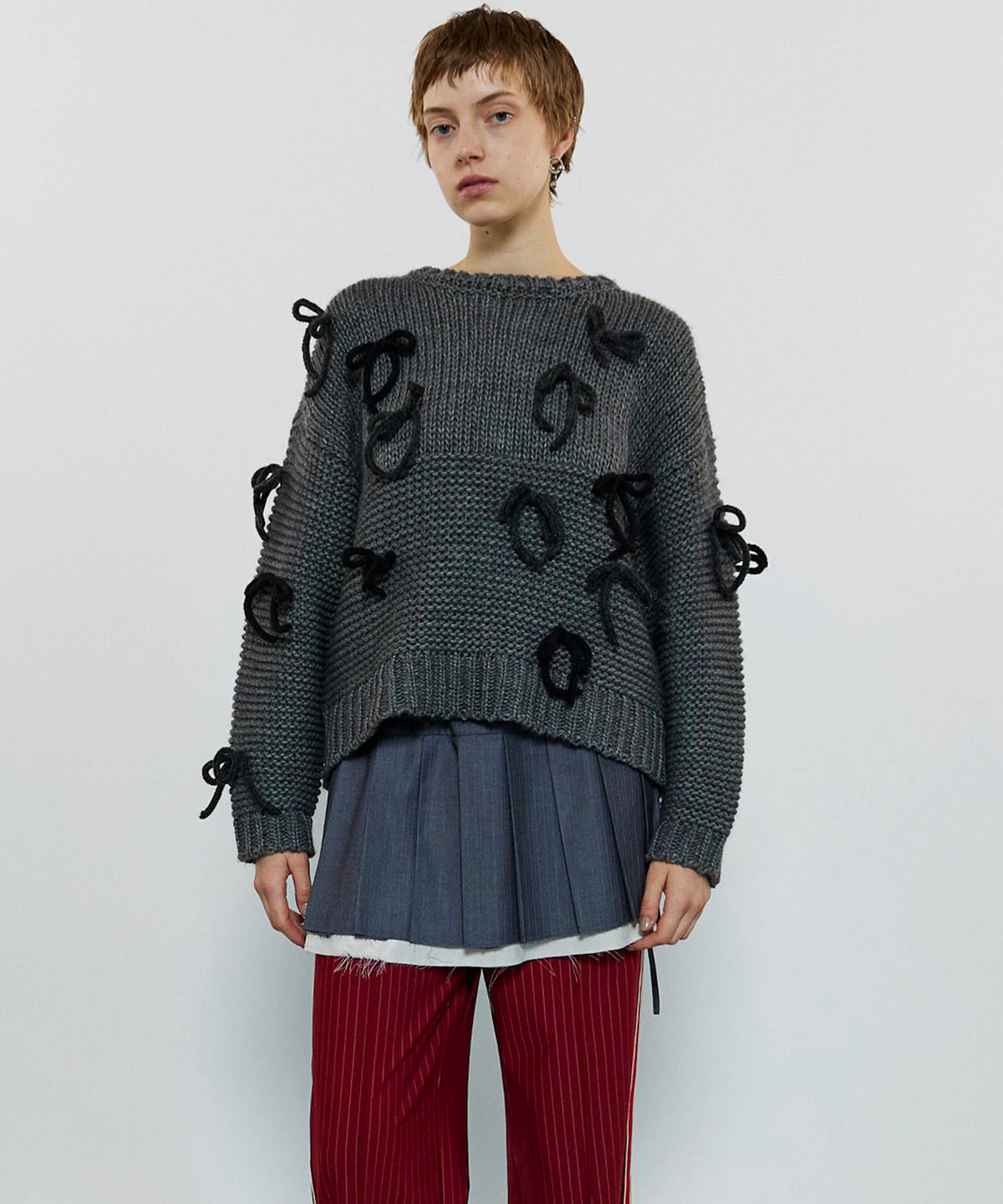 【SALE】Random Ribbon Knit Tops