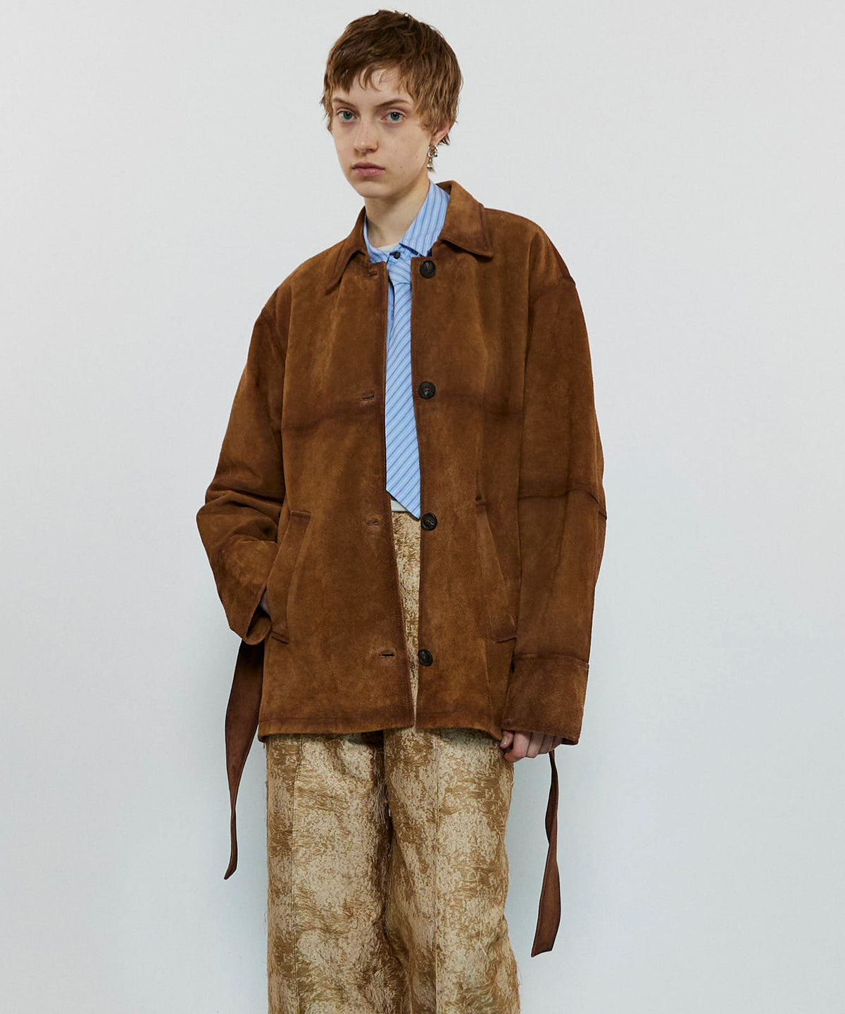 【24AUTUMN PRE-ORDER】Real Suede Oversized Shirt