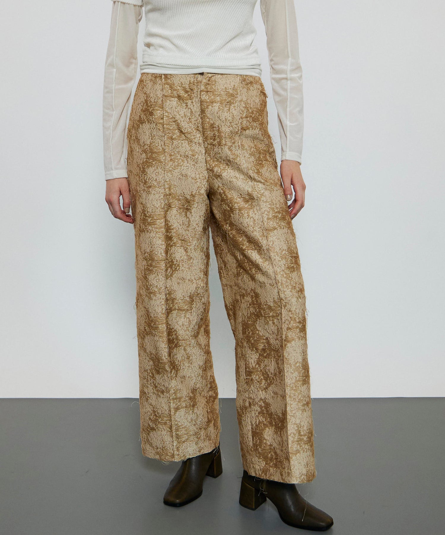 [24Autumn PRE-ORDER] Cut Fringe Jacquard Pants