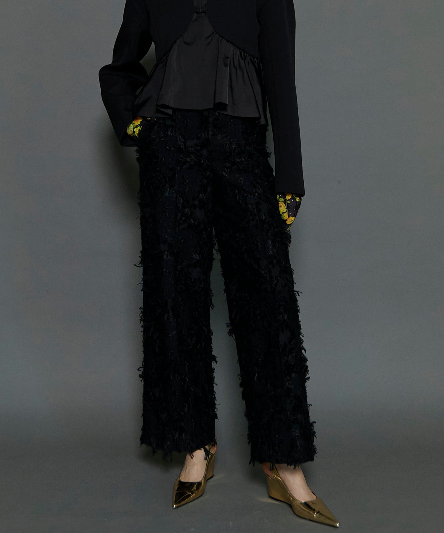 [24Autumn PRE-ORDER] Cut Fringe Jacquard Pants