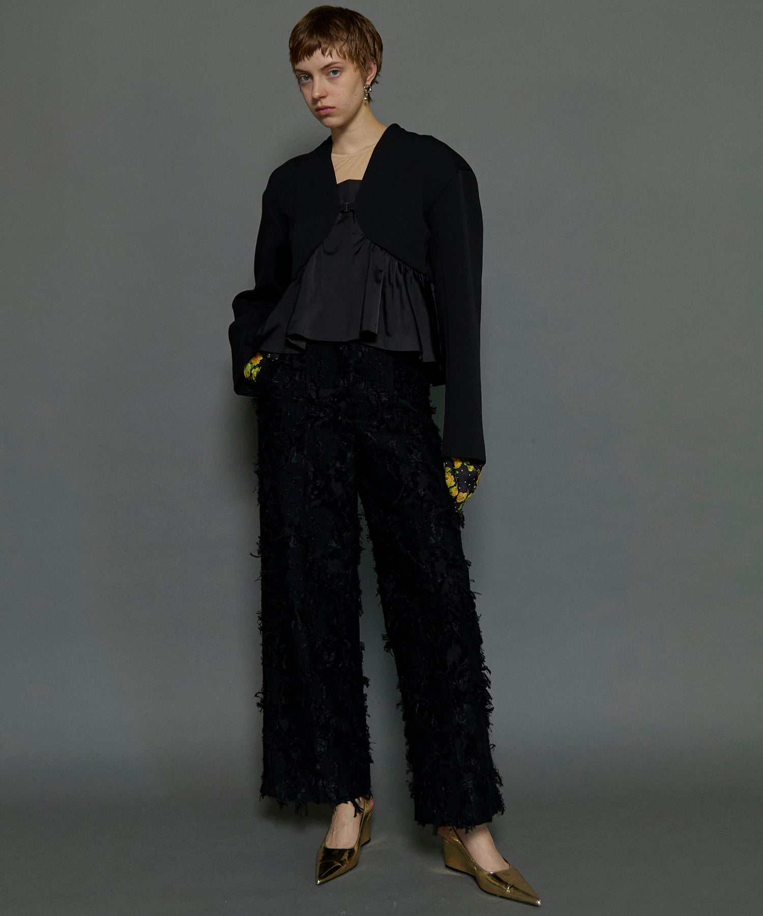 [24Autumn PRE-ORDER] Cut Fringe Jacquard Pants