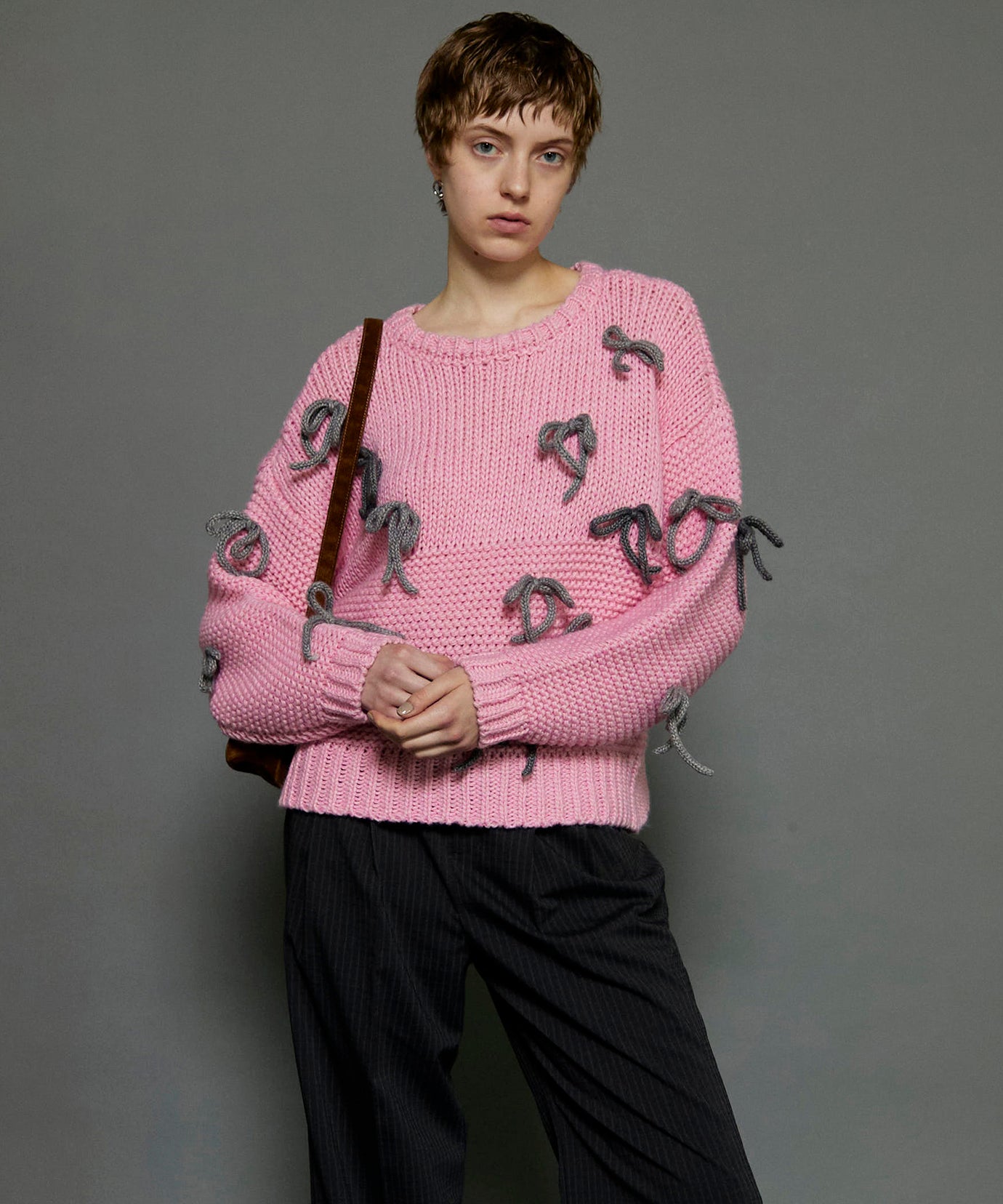 SALE】Random Ribbon Knit Tops