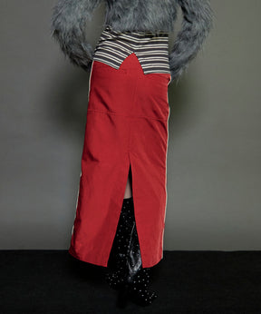 【24AUTUMN PRE-ORDER】Side Line Oxford Maxi Skirt