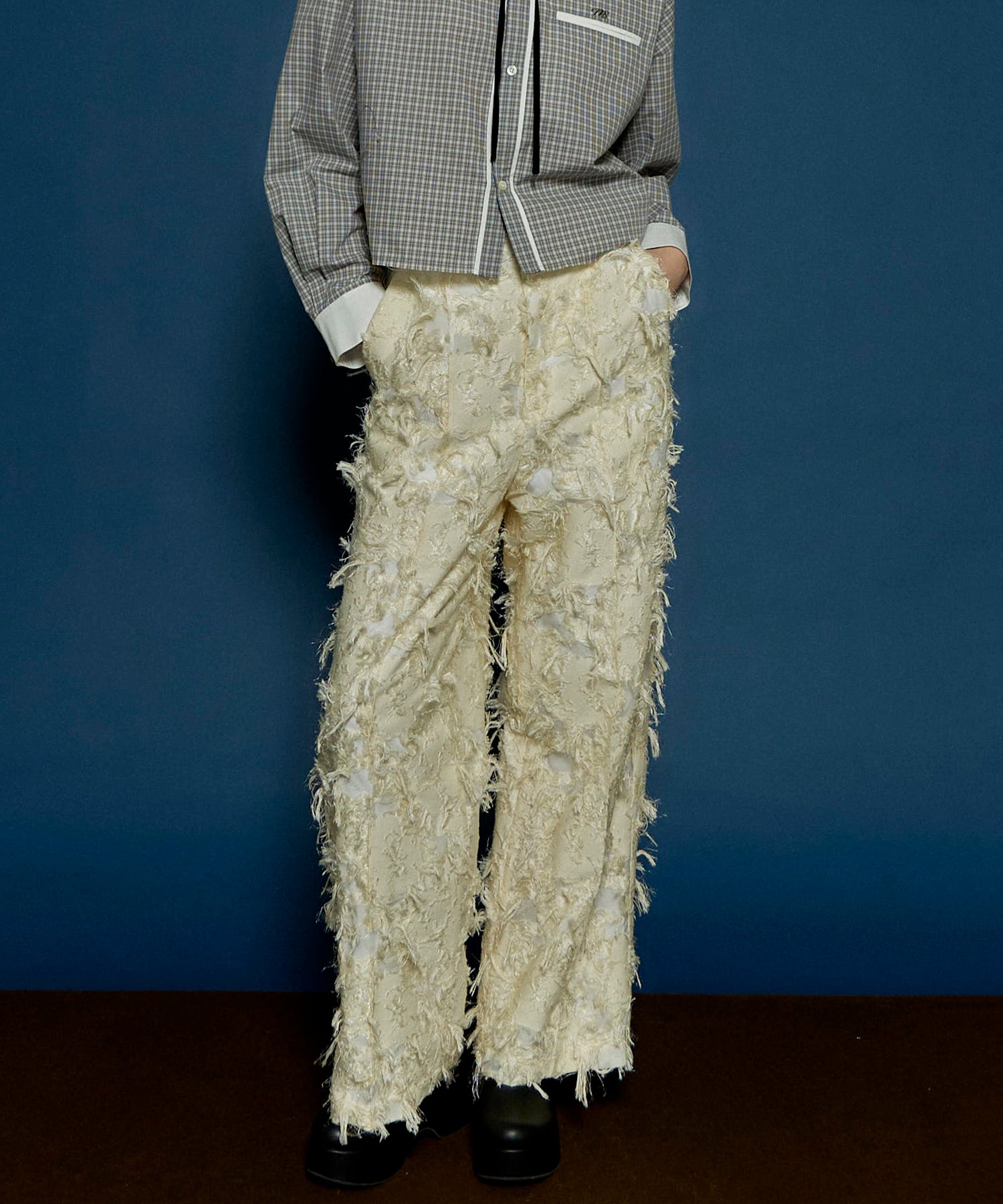 [24Autumn PRE-ORDER] Cut Fringe Jacquard Pants