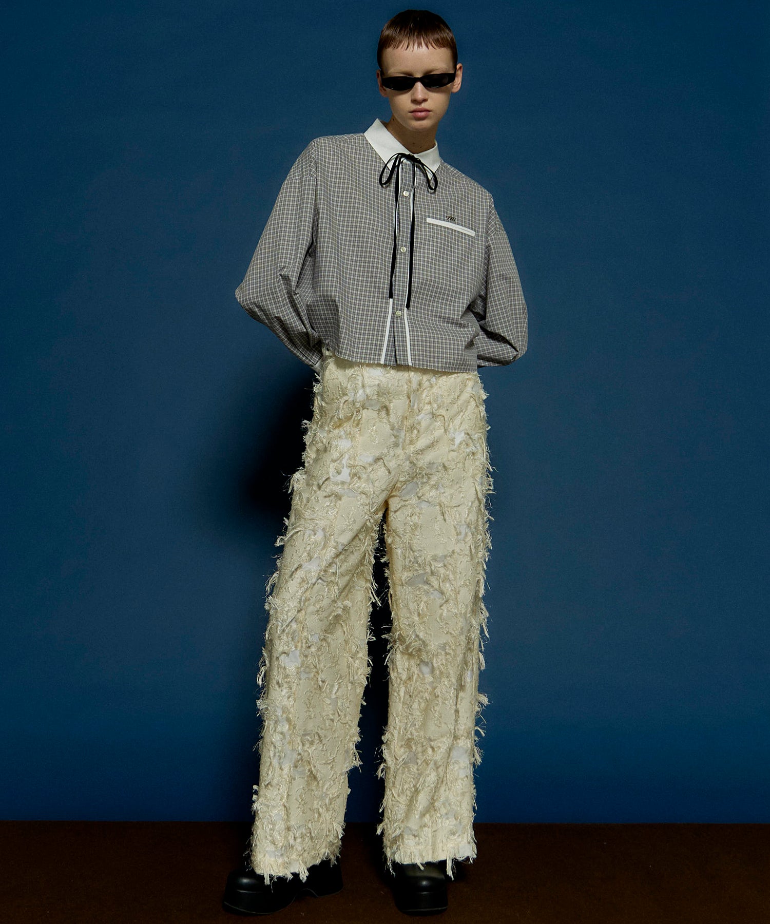 [24Autumn PRE-ORDER] Cut Fringe Jacquard Pants