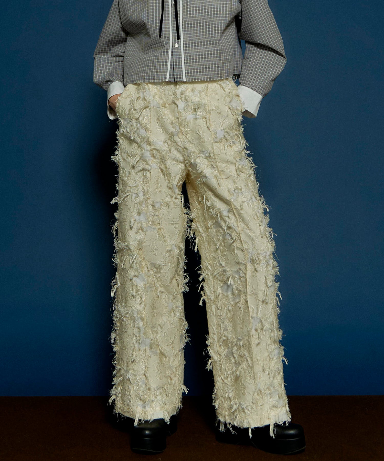 [24Autumn PRE-ORDER] Cut Fringe Jacquard Pants