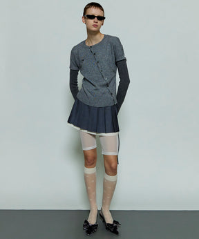 【24AUTUMN PRE-ORDER】Asymmetry Knit Cardigan