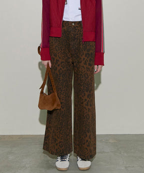 Leopard Wide Straight Pants