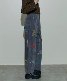 [24Autumn PRE-ORDER] CORDUROY EARLY ROMANCE GRAPHIC PANTS