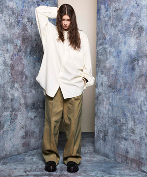 120/2/2/2/2/2/SUVIN COTTON GABARDINE PRIME-WIDE ONE TUCK PANTS