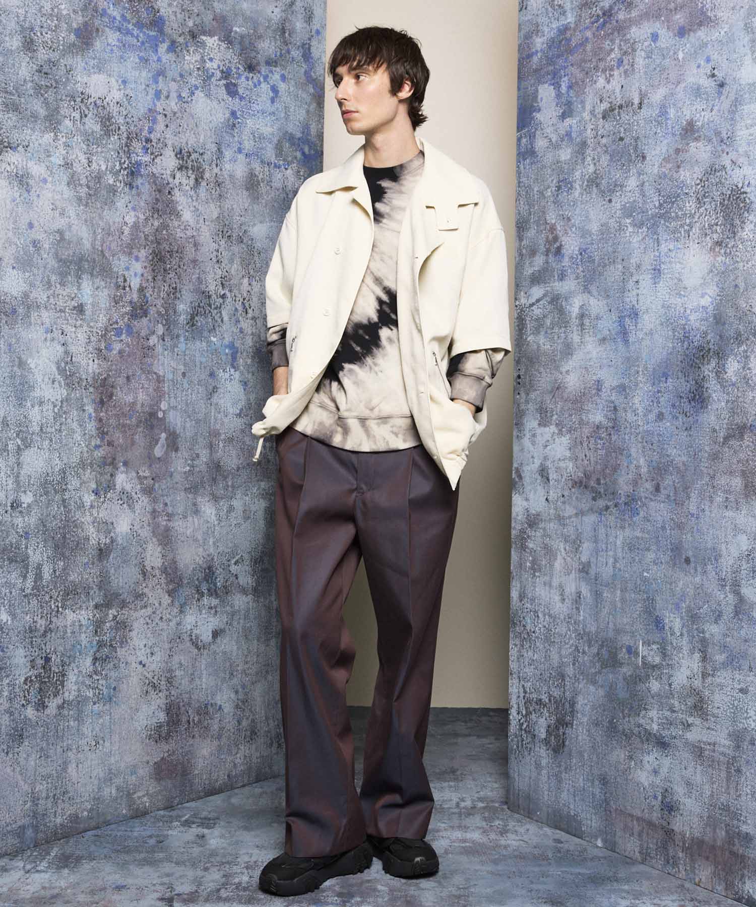 120/2/2/2/2/2/SUVIN COTTON GABARDINE PRIME-WIDE ONE TUCK PANTS