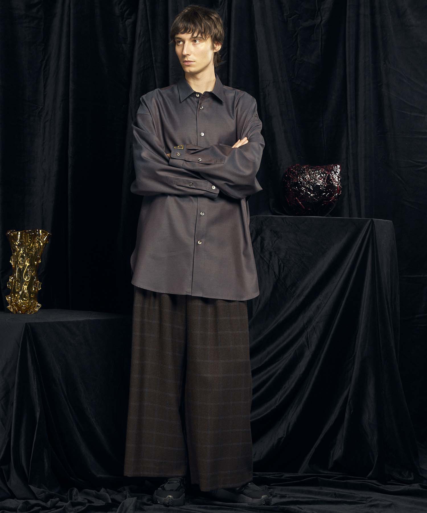 【Italian Dead Stock Fabric】Baggy Wide Pants